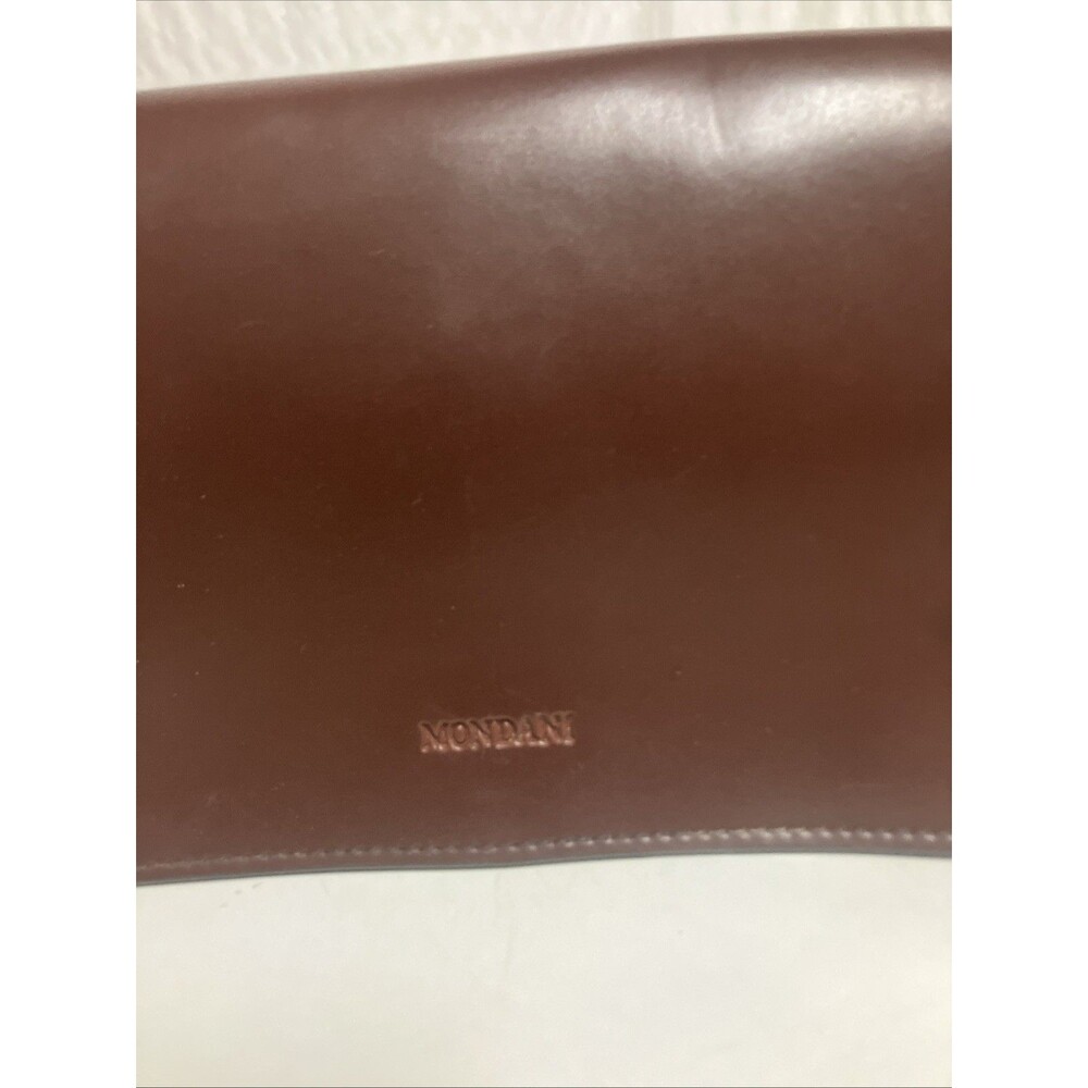 Mondani New York Faux Leather Shoulder Bag Brown Black Flap Purse - Picture 2 of 12